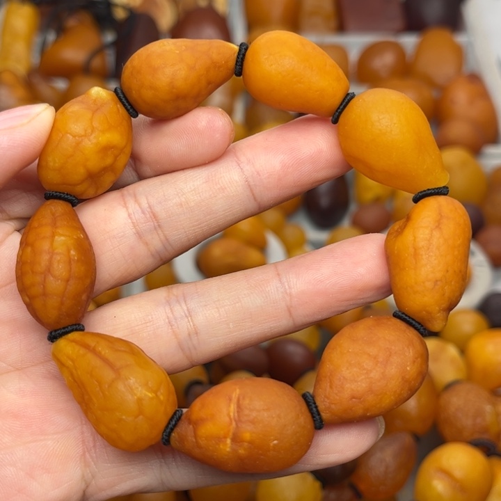 裸石琥珀未镶嵌天然蜜蜡手串