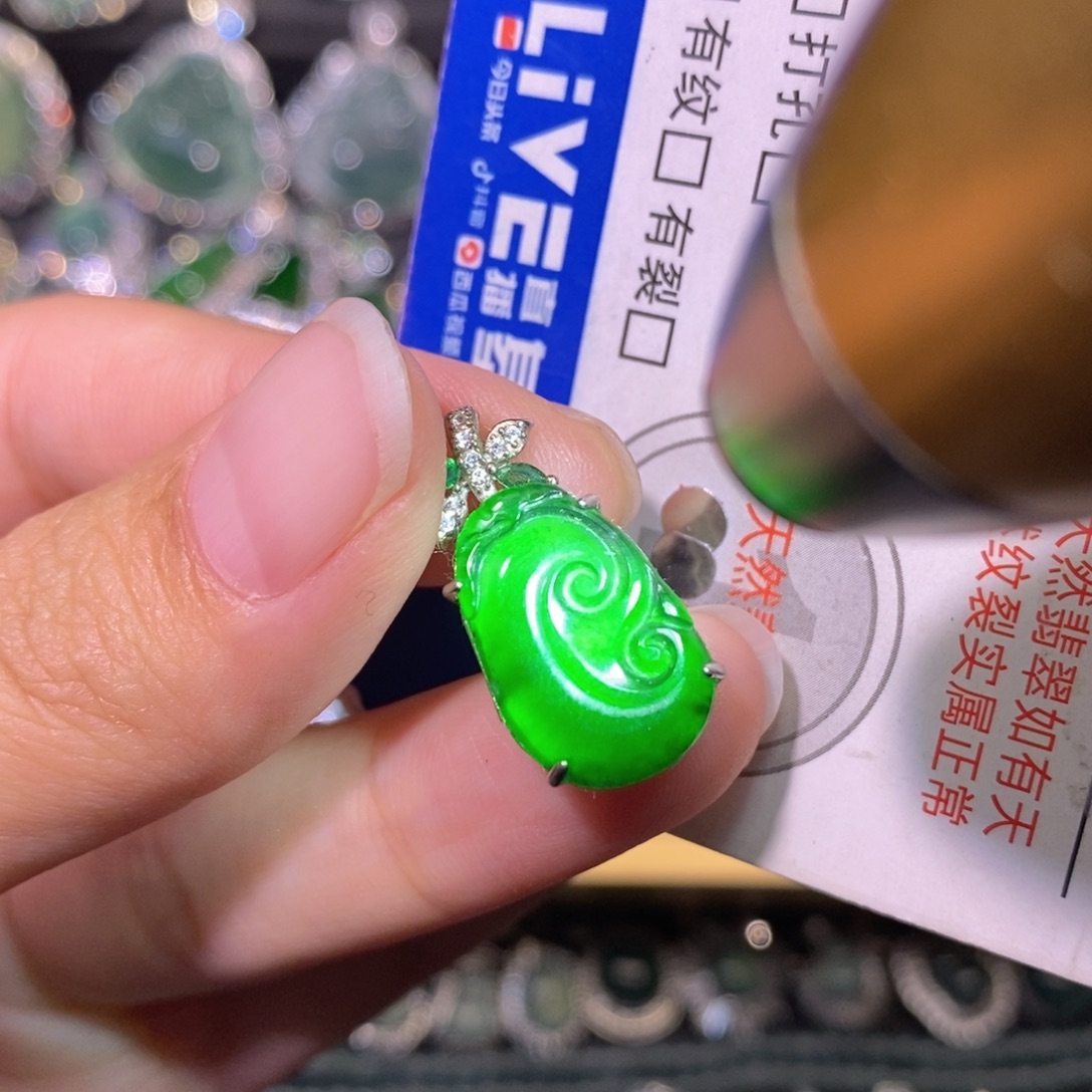 翡翠银S925镶嵌颈饰