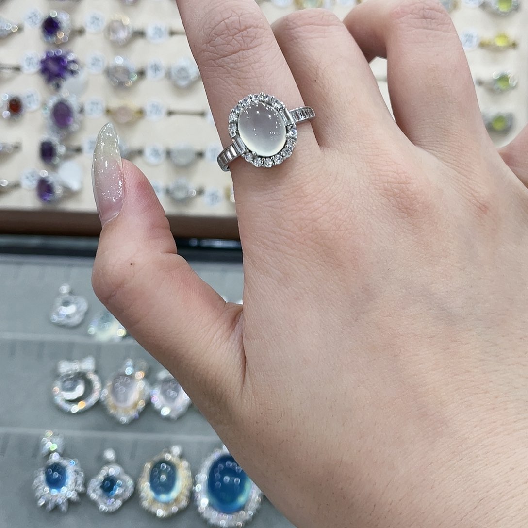 蛇纹石玉戒指吊坠项链银S925镶嵌i