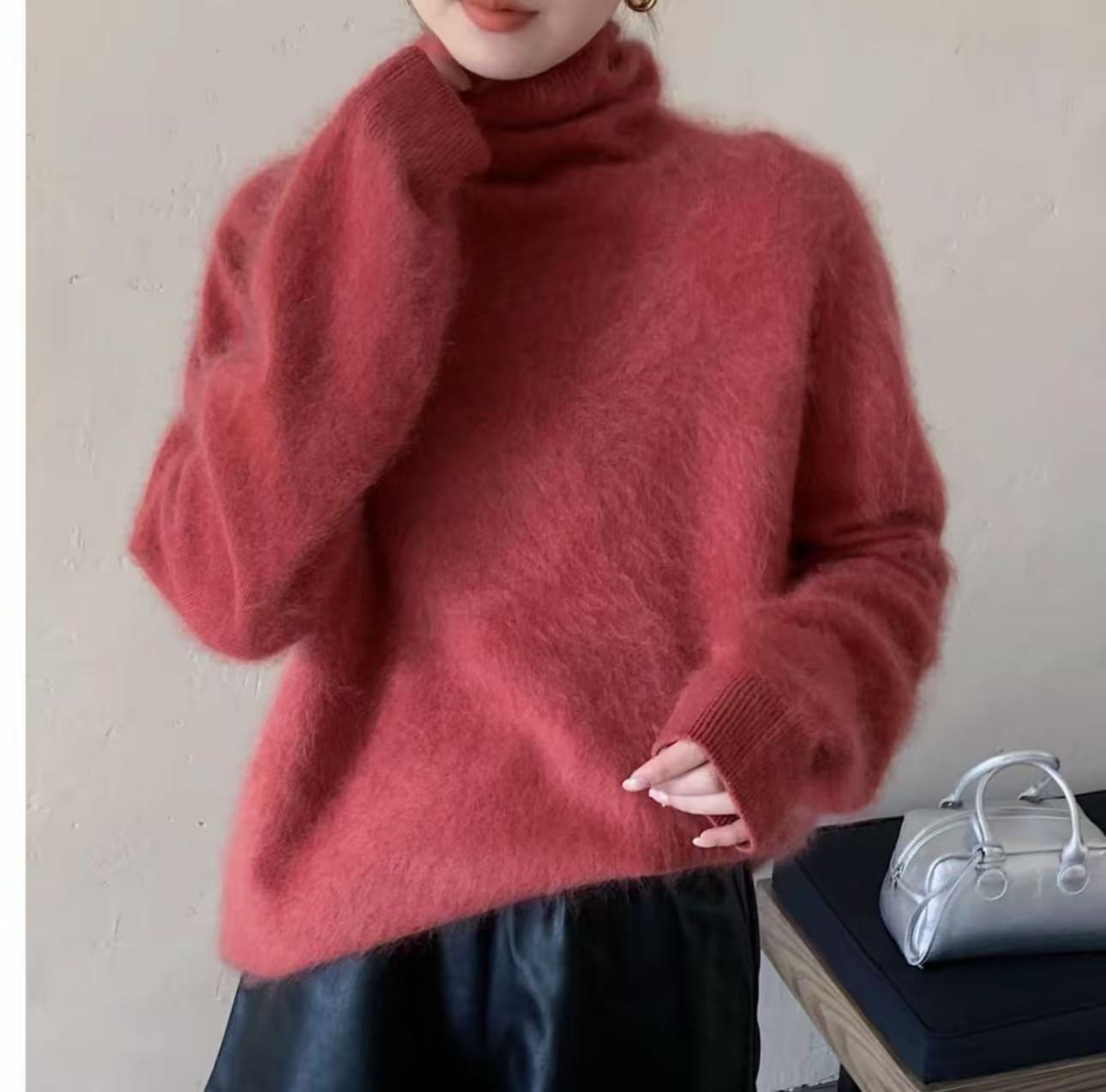 L4堆堆领拉绒高支高密版毛衣