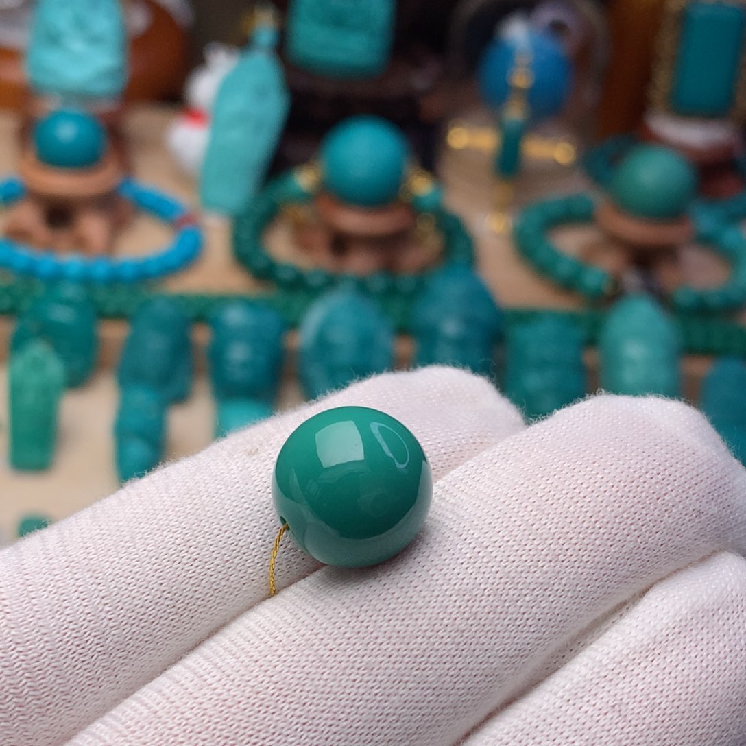绿松石珠宝奇石未镶嵌13mm