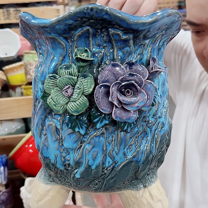 有孔.凑单10元陶瓷花盆发货！