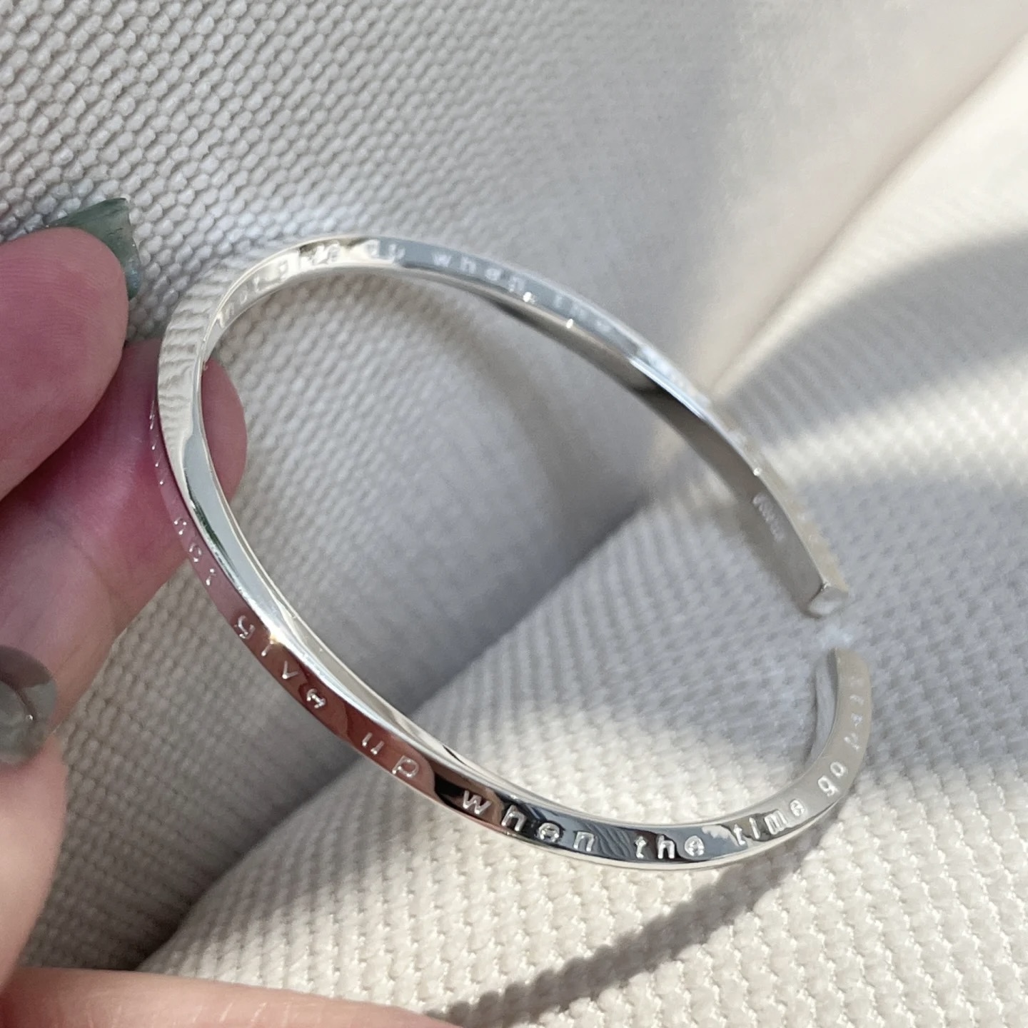 足银手镯 A015足银999.9【莫比乌斯】开口纯银手镯新款