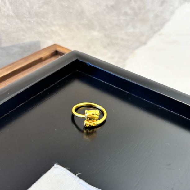 铜合金戒指 kt蝴蝶结黄色戒指JZ1930