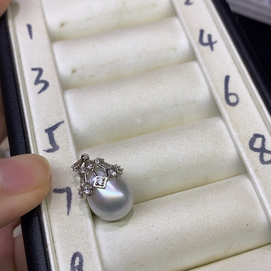 海水珍珠颈饰银S925镶嵌