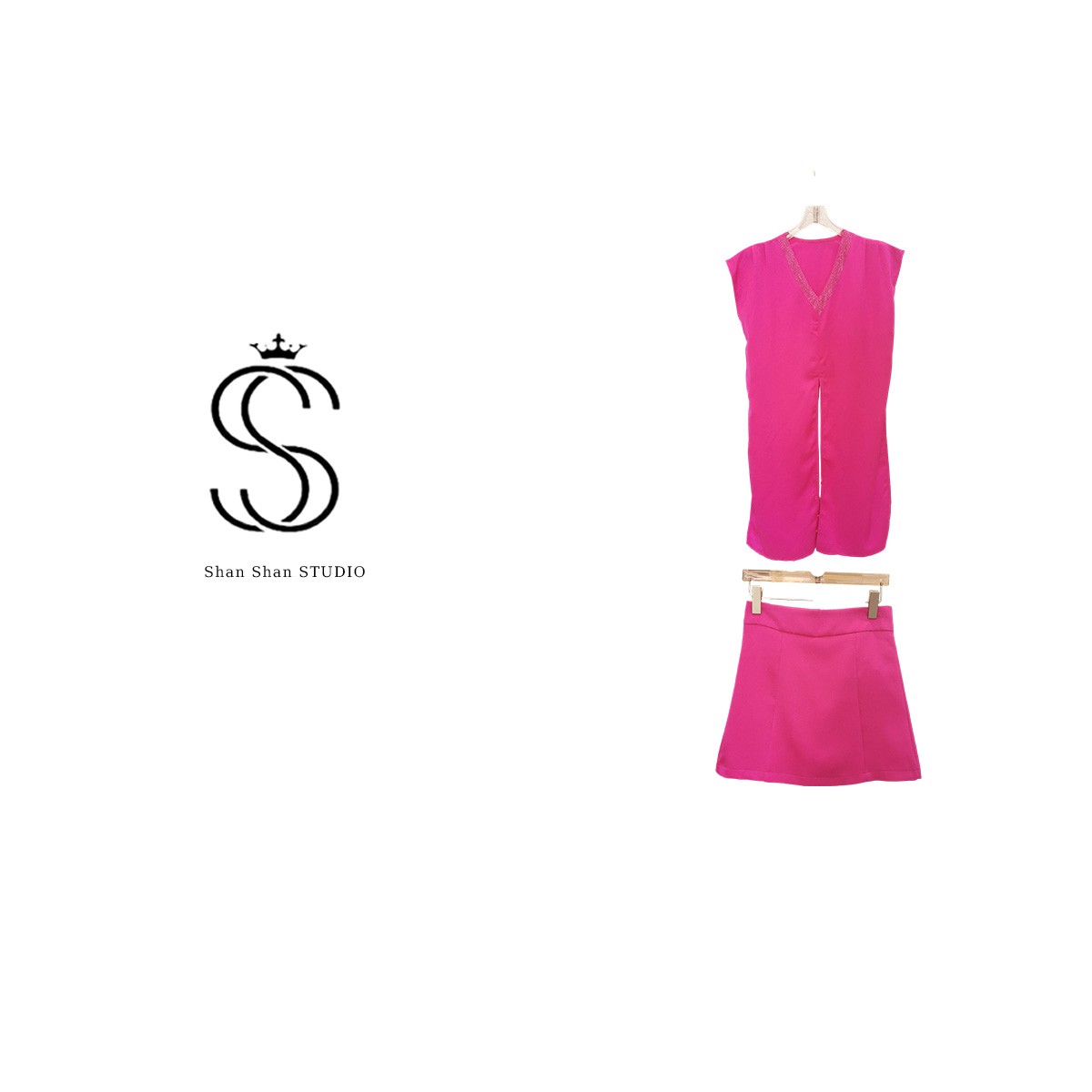 SS姗姗 夏季气质小众宽松上衣半裙时尚套装 30472941*70