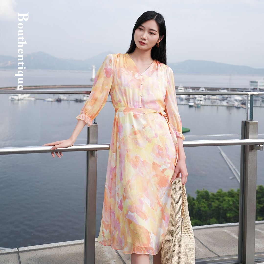 【粉丝专享】Bouthentique6A级真丝顺纡绉连衣裙224251D1S33