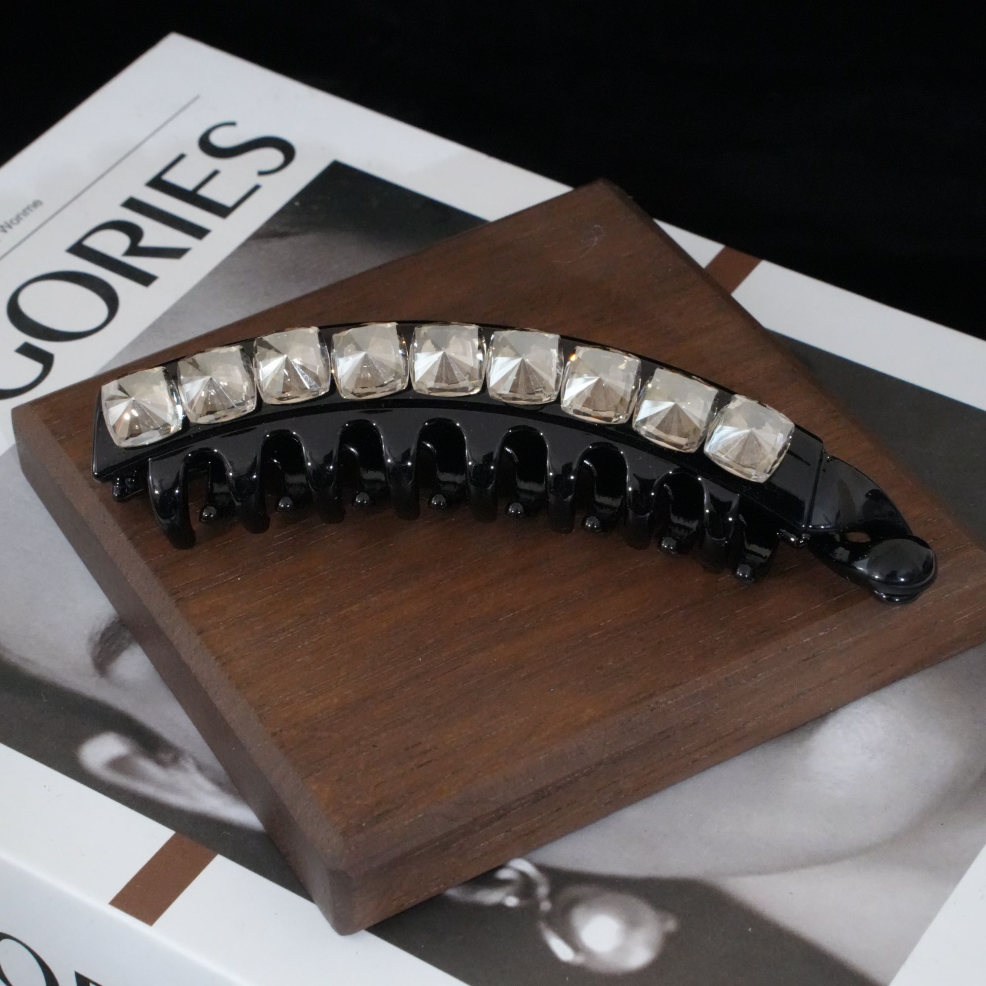 【FNQ123】香蕉夹复古风法式INS风森系发夹夹子黑色韩版时尚