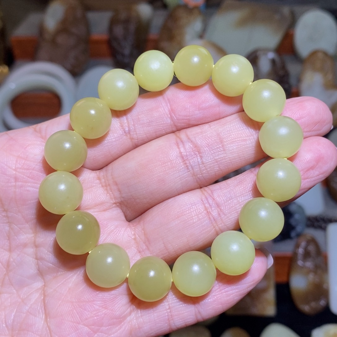 未镶嵌手串和田玉（黄玉）卡12