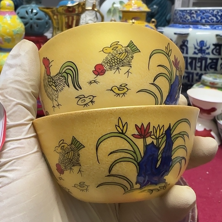 竹***风摆件工艺品瓷片装饰