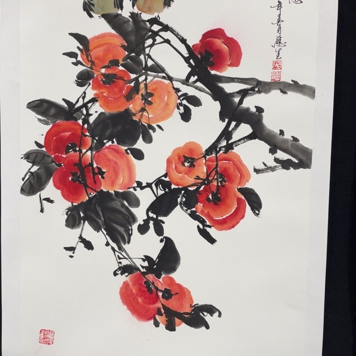 国画四尺三开作品