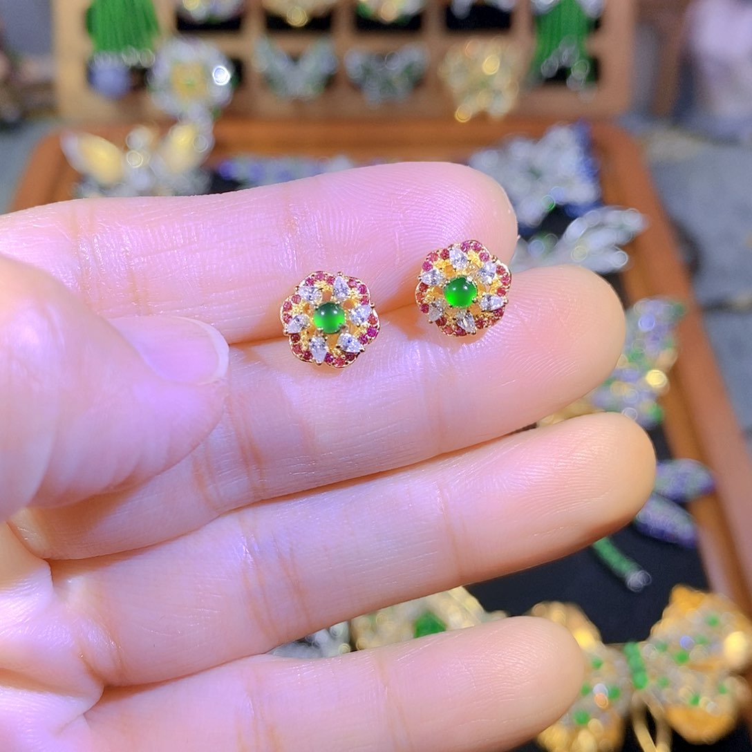 吊坠(不含链)银S925镶嵌翡翠