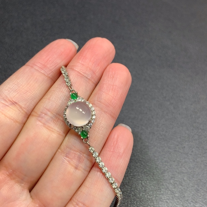 玛瑙/玉髓银S925镶嵌手链