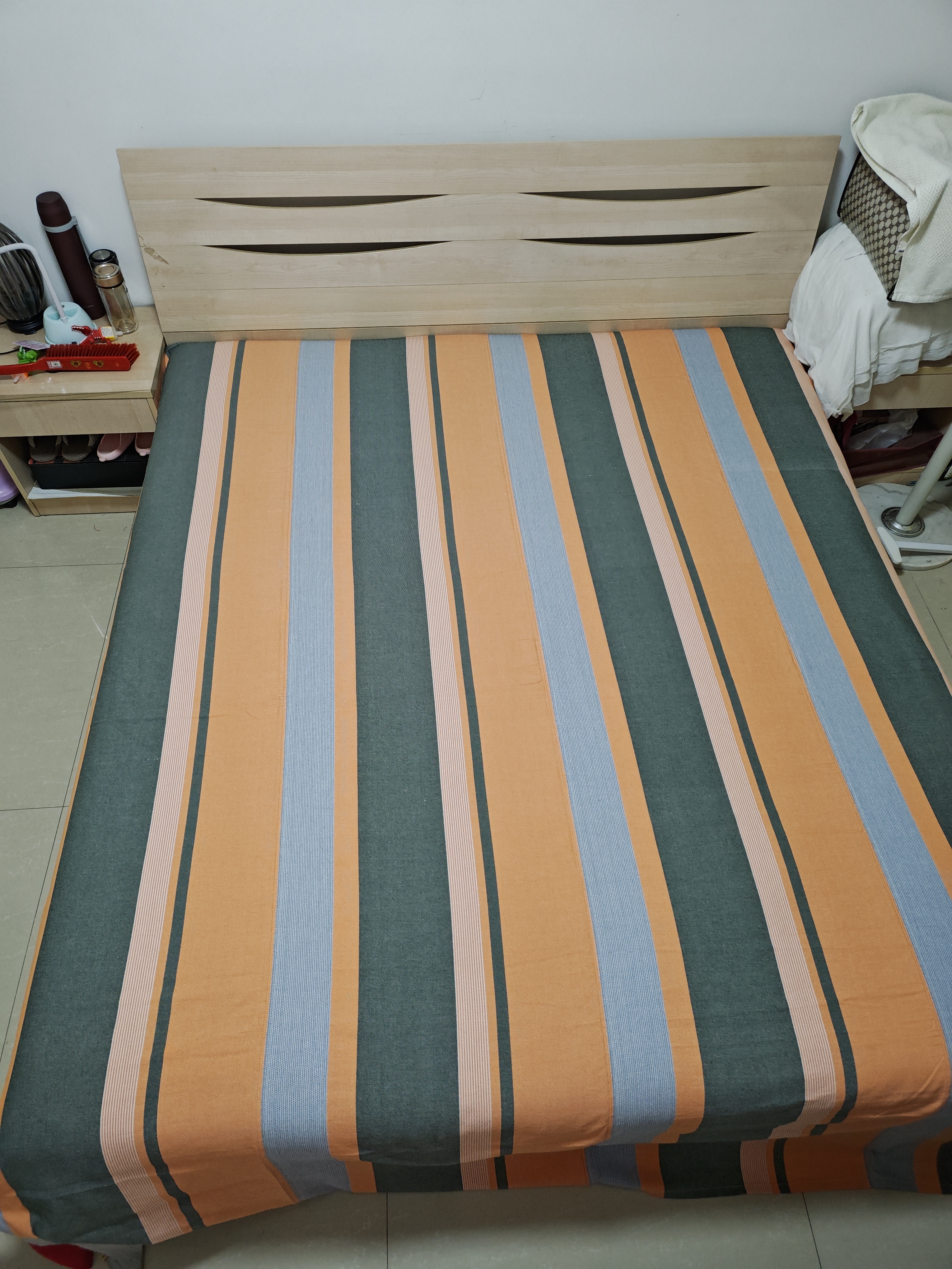 纯手工手织老粗布四匹缯斜纹中厚度磨毛床单双人床被单3斤左右