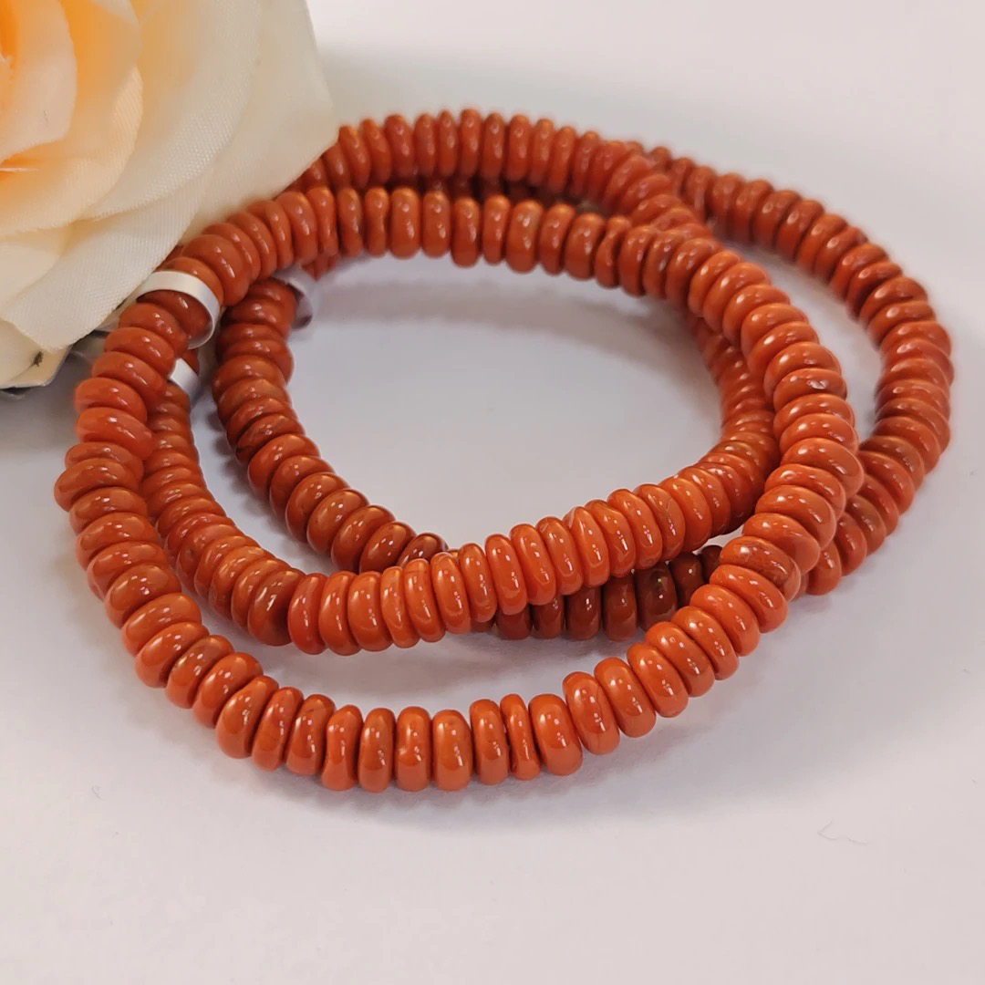 【书记甄选】天然南红药片珠单圈手链 多样式发一件 约6mm XL2384