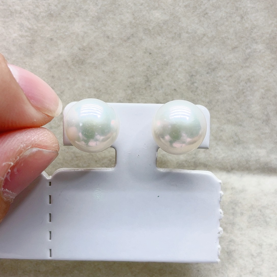 淡水珍珠耳饰银S925镶嵌