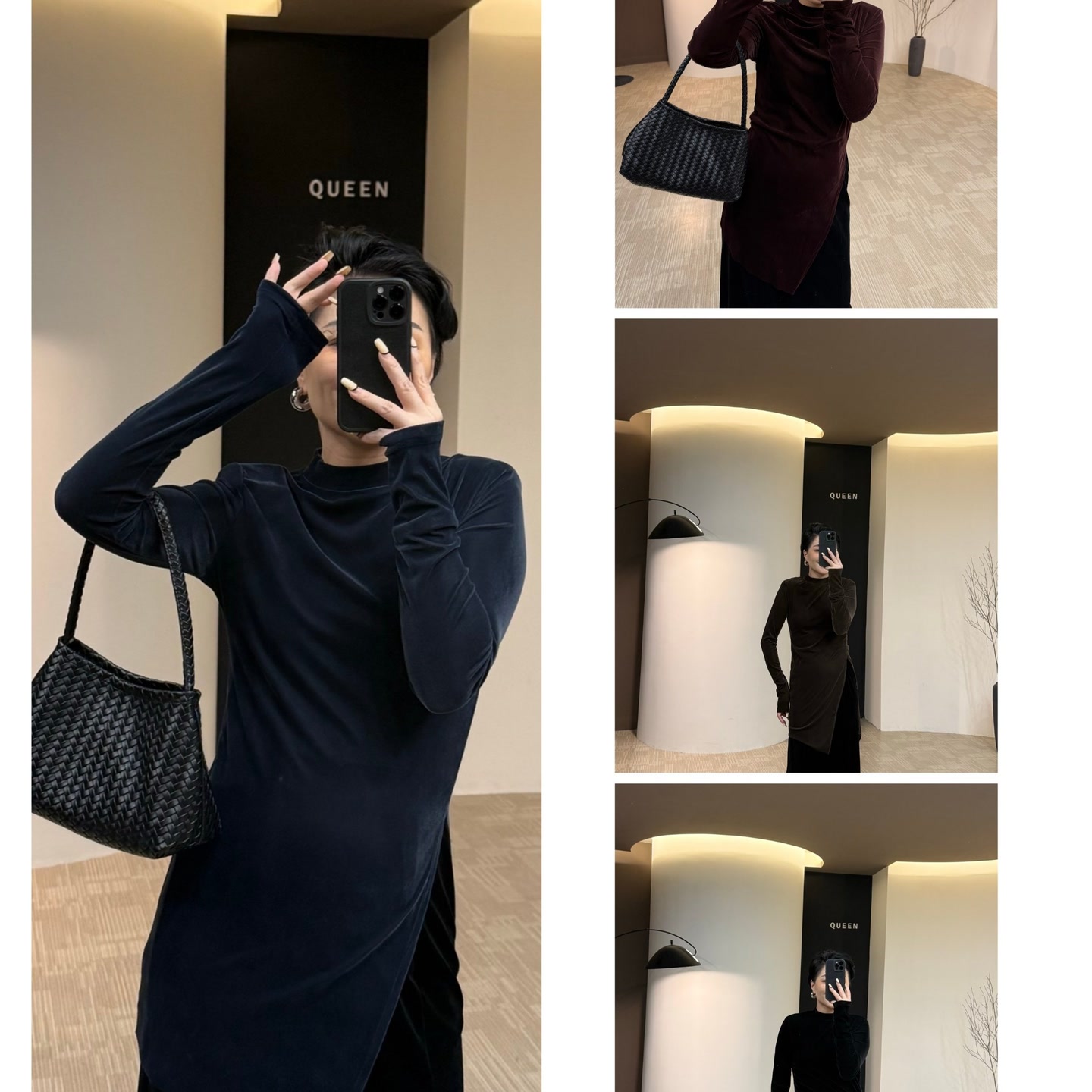 美丽高定私服纯色植绒开叉衫160斤以内（241038-2）