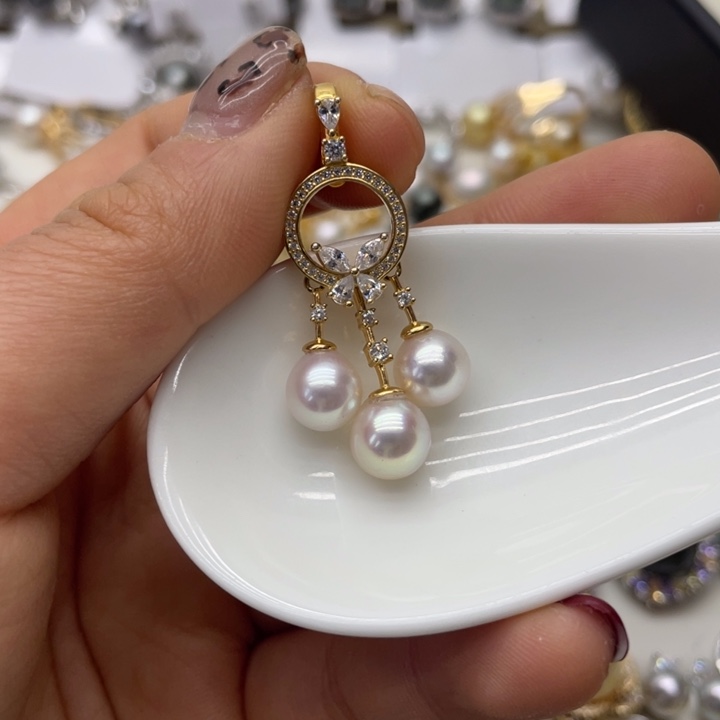 海水珍珠吊坠(不含链)银S925镶嵌