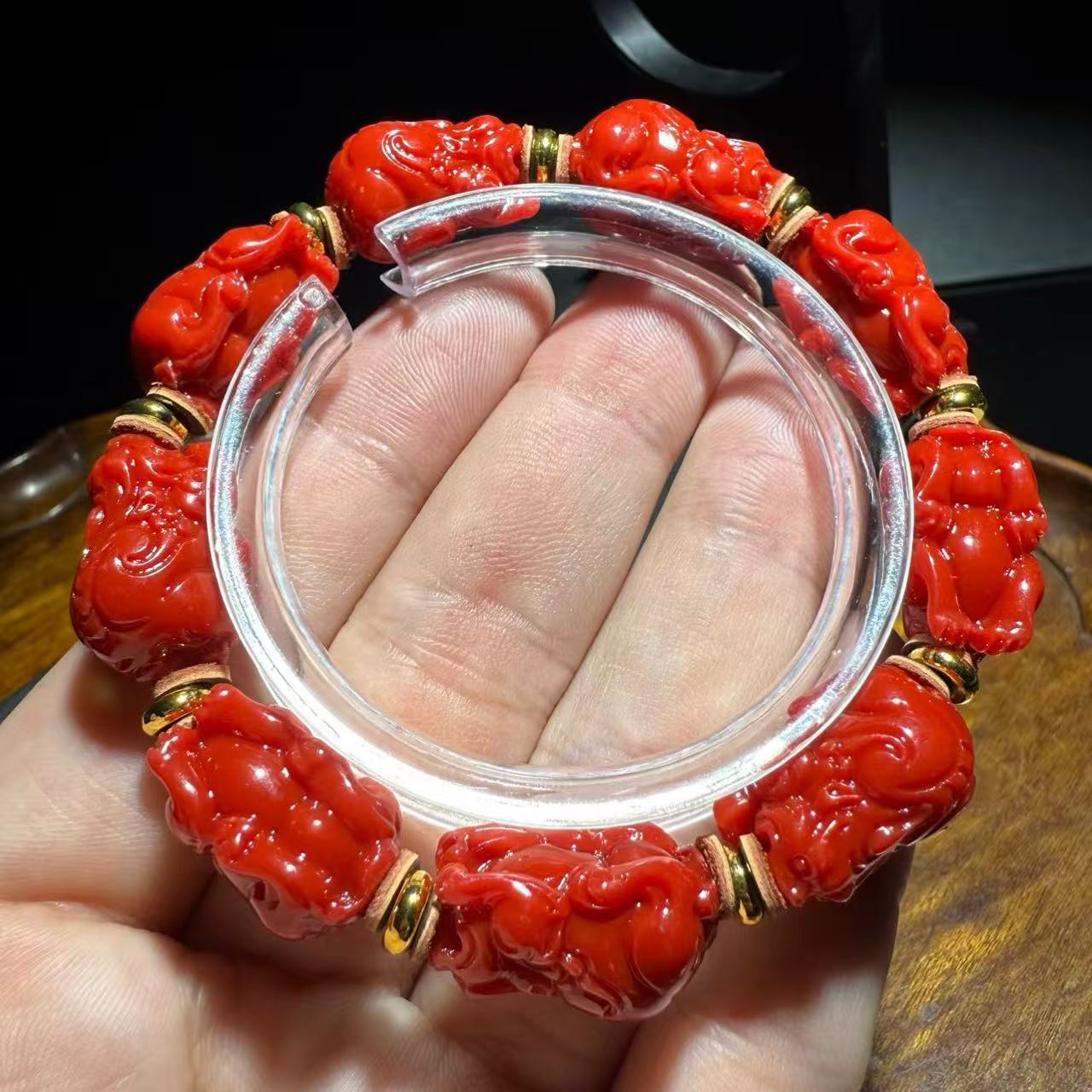 合金手链 【皇后甄选】皇后6号 雕刻貔貅手串