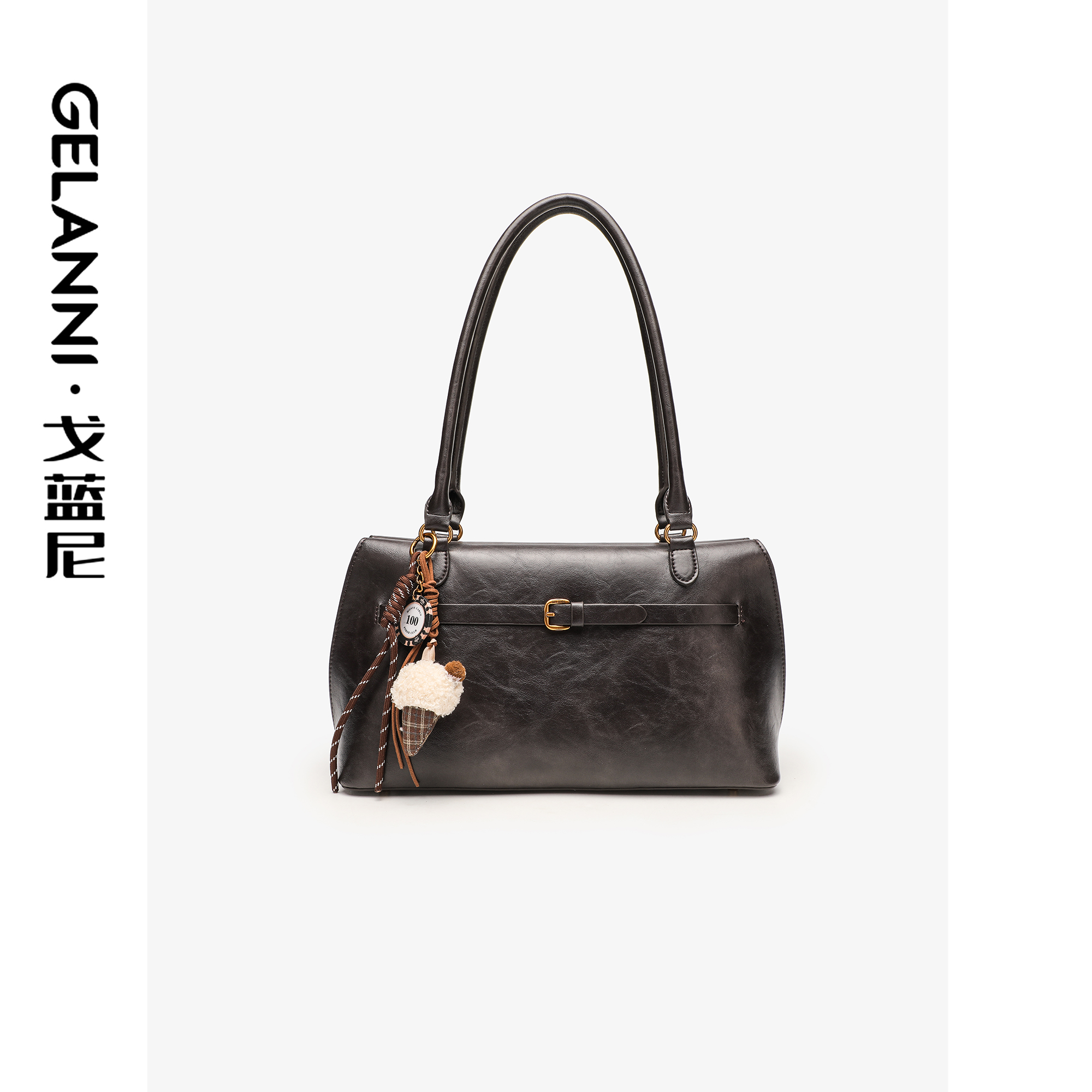 GELANNI限定凯莉通勤托特包GLN241172R乌木色