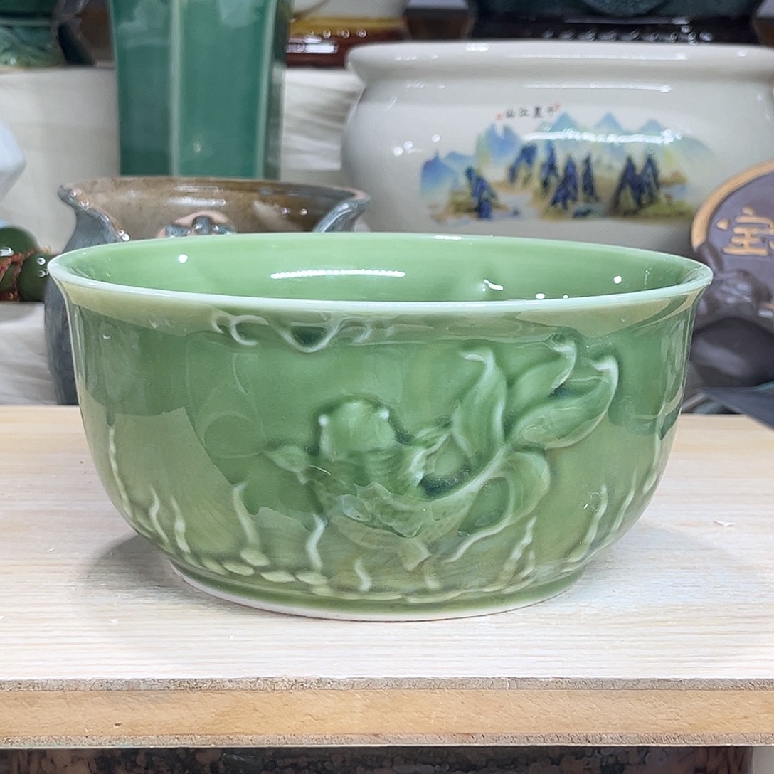 陶瓷绿植多肉微瑕花盆口径17*8.5无孔