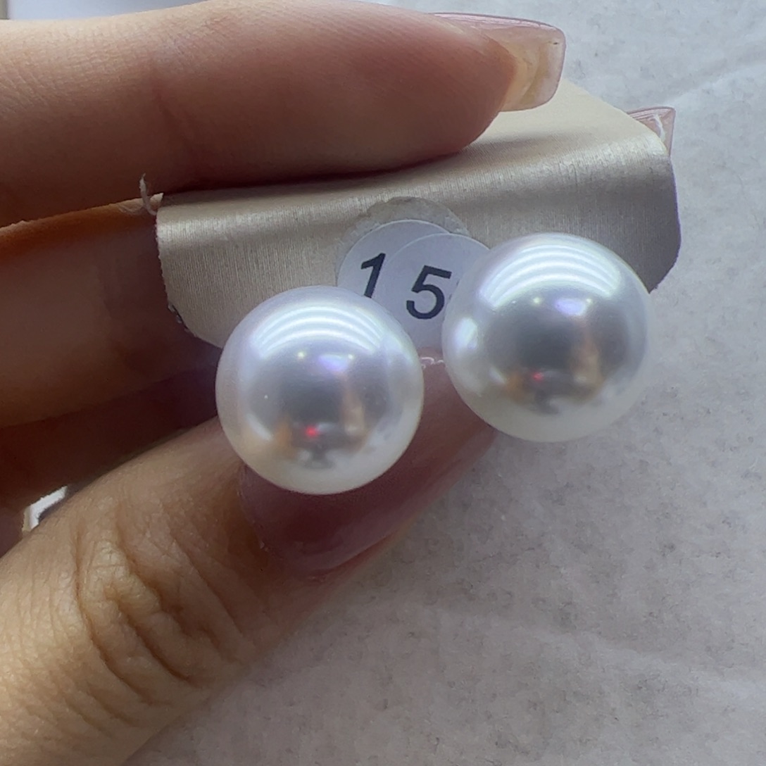 淡水珍珠耳饰18K金镶嵌