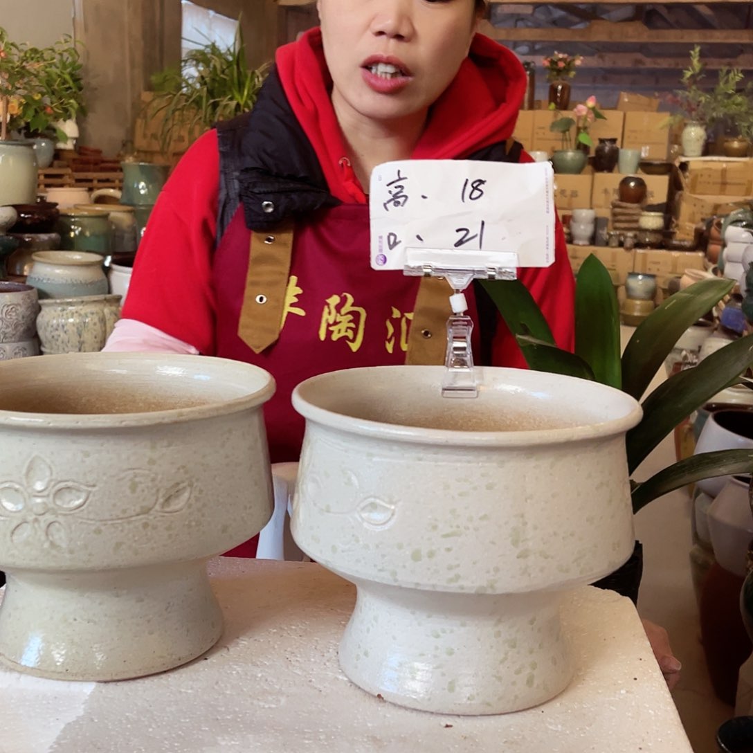紫砂花盆高度18口径21