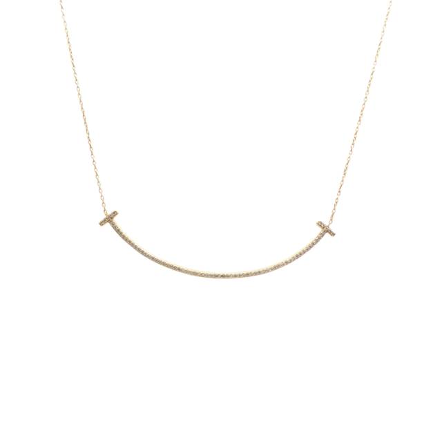 99新 Tiffany & Co./蒂芙尼 全13299 拆1 T 微笑项链 大号 满钻