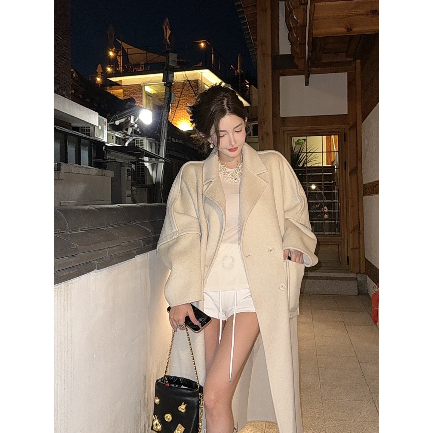 GUIDI GUDI【破绽】气质休闲百搭时尚长款长袖外套 W9441264H