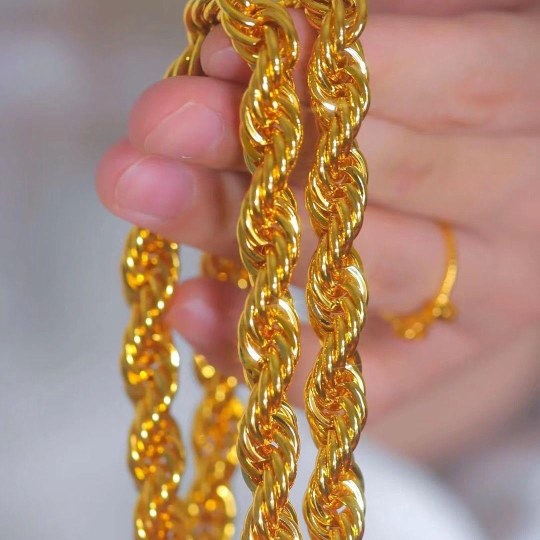 铜合金项链 麻花项链男女同款简约百搭上档次极简风经典不过时