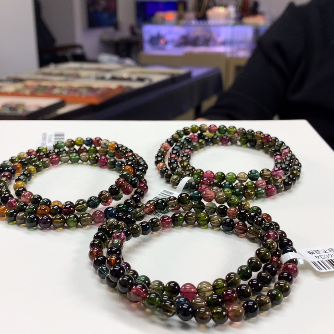 碧玺手链未镶嵌多样性发其一条5.5毫米左右