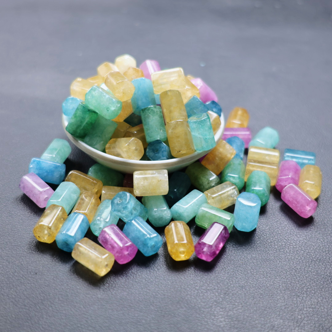 【散珠批发】w2916彩虹碧玺六棱柱13*9mm*5颗