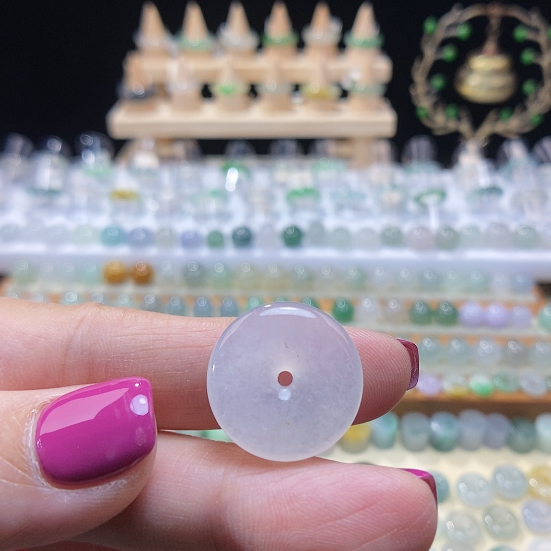 翡翠未镶嵌颈饰白冰平安扣