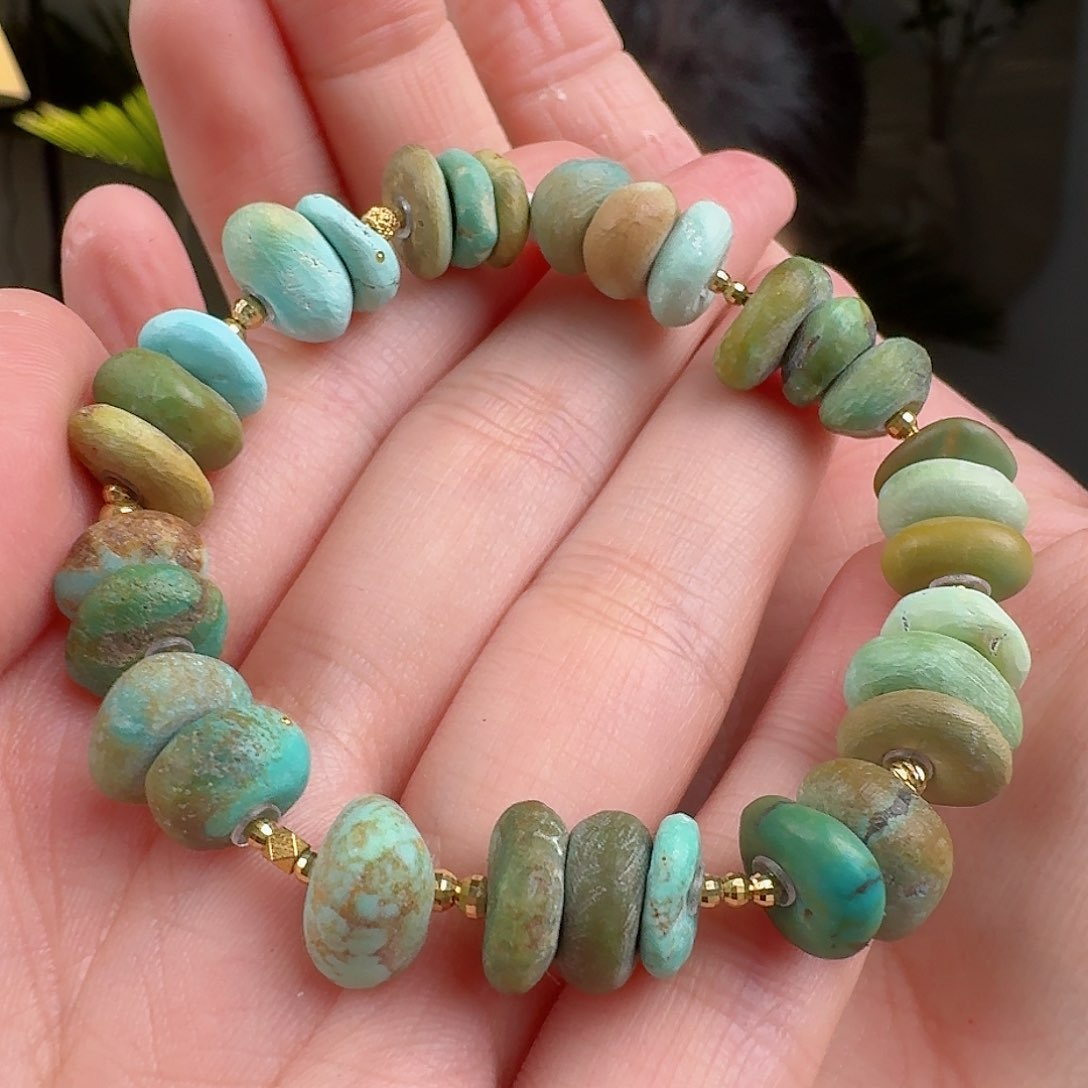 绿松石珠宝奇石18K金镶嵌