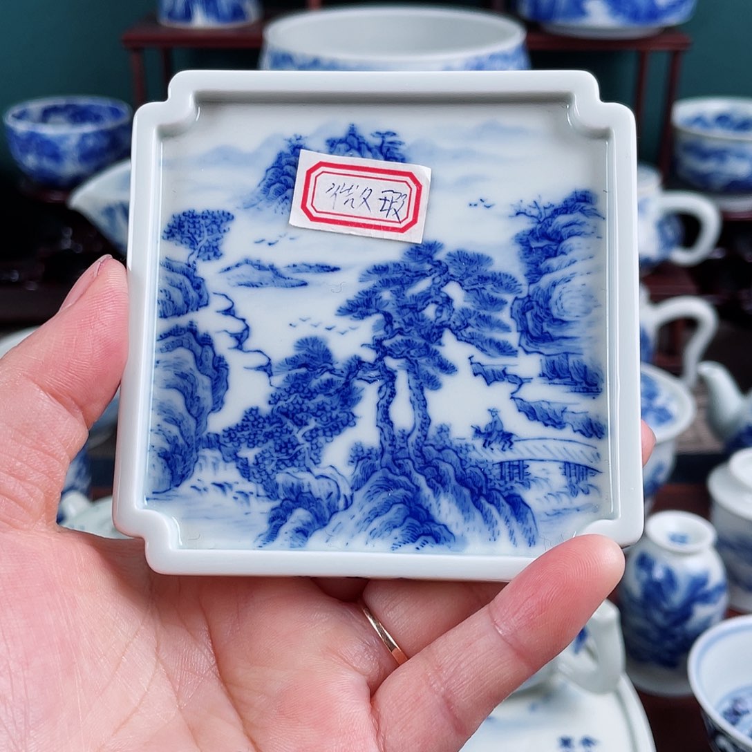 手工手绘青花，青花