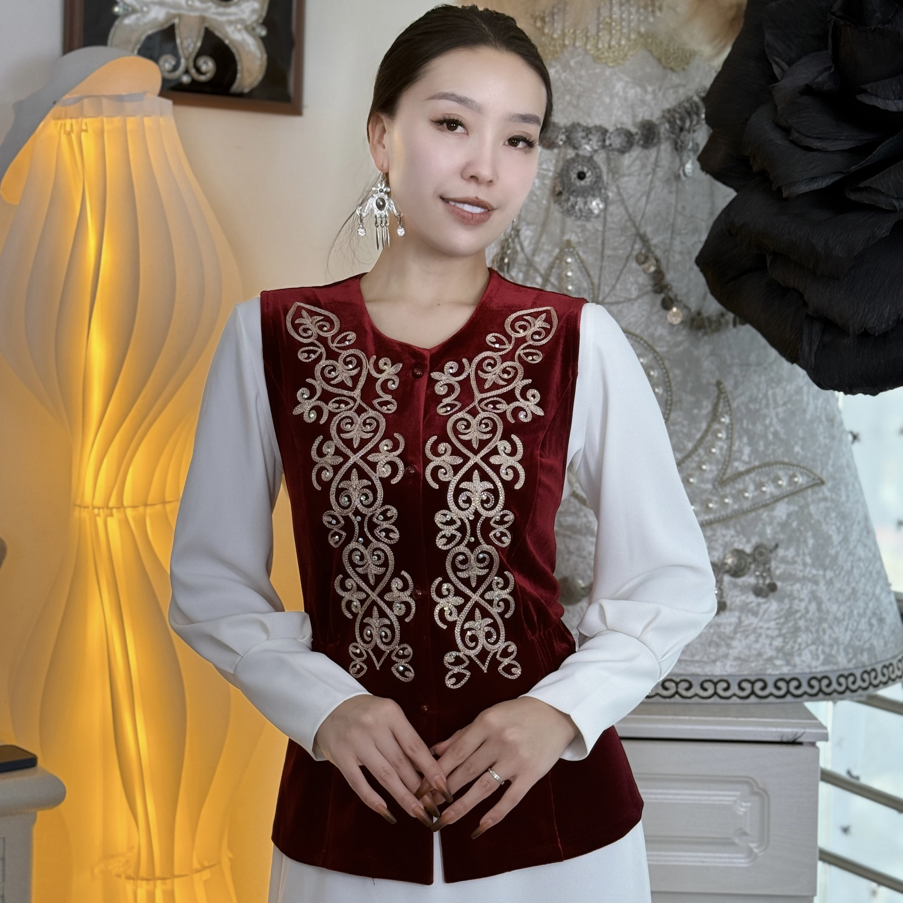 民族风高级哈国马甲同款