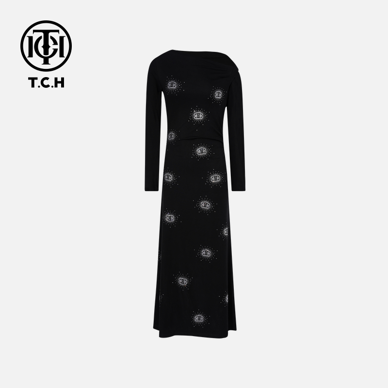 TCH私服烫钻工艺松弛感女装贵气秋款连衣裙女T75C30E1089轻奢tch
