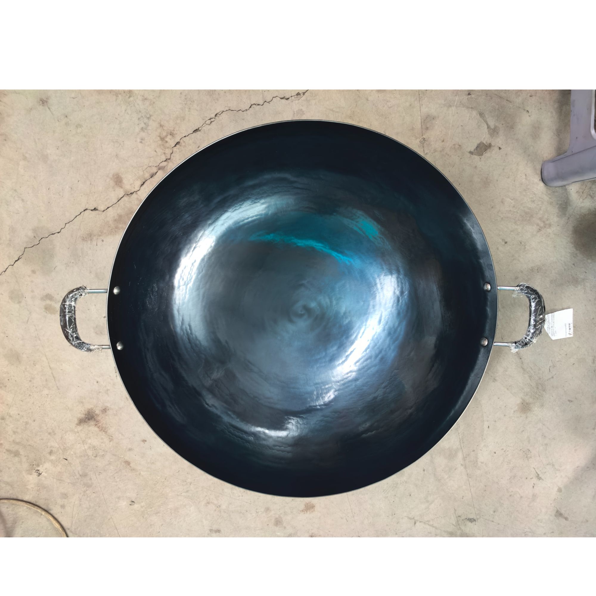【60cm双耳蓝锅-不退不换，看好再买】镜面款章丘手工锻打双耳炒锅
