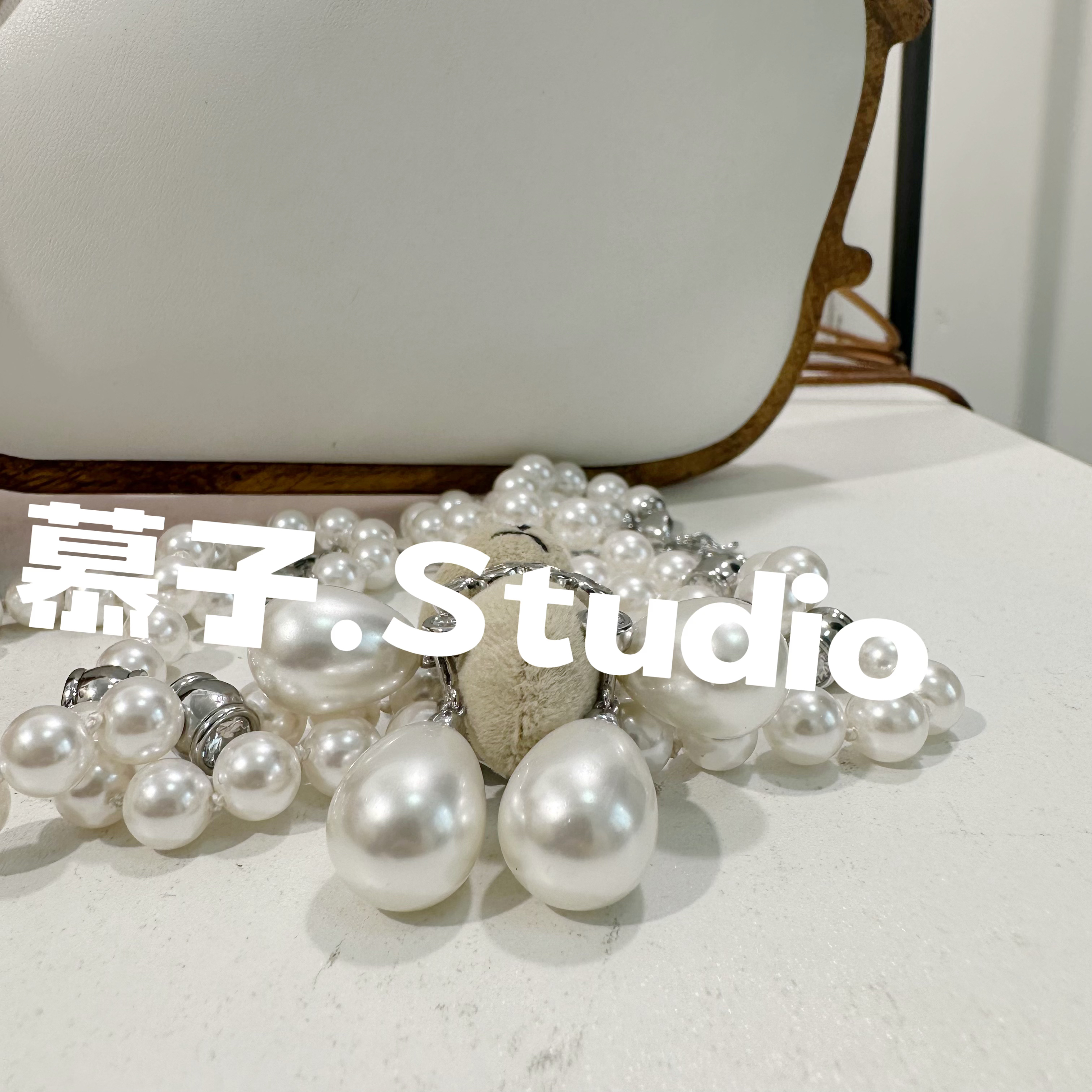 铜合金仿珍珠项链 可爱小熊珍珠项链原创设计时尚百搭chock