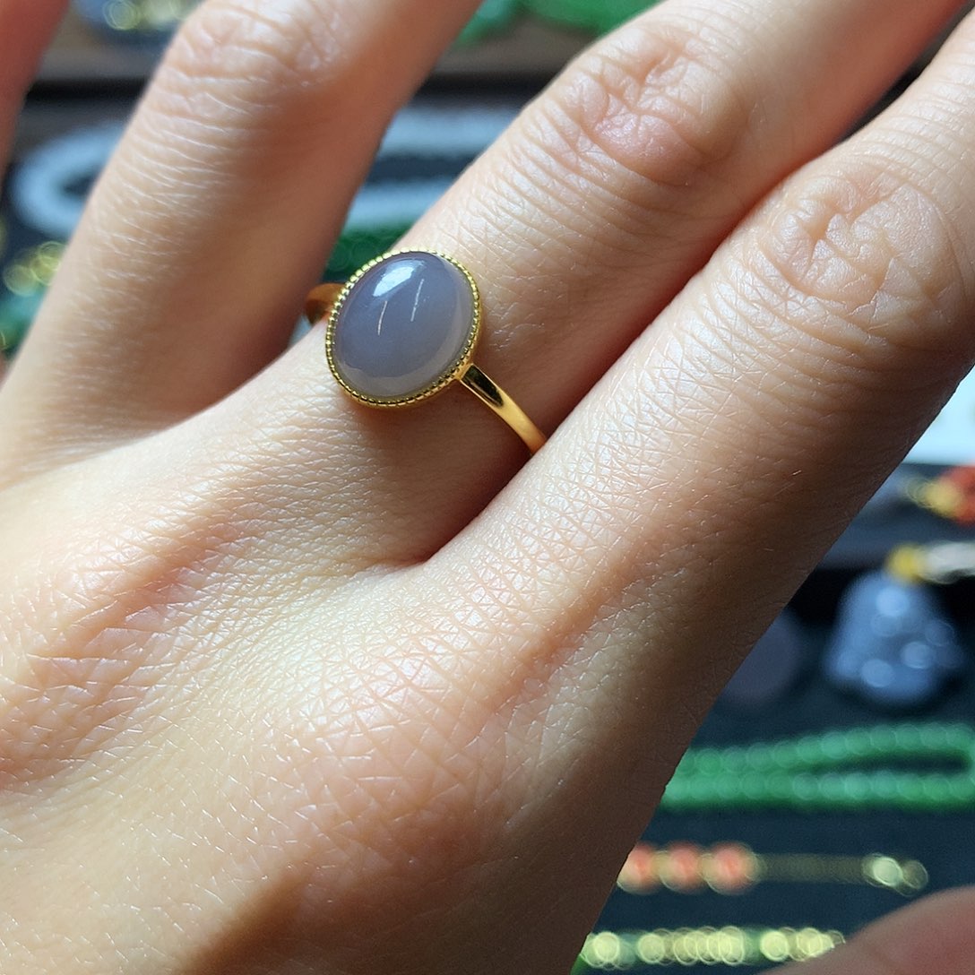 和田玉戒指银S925镶嵌