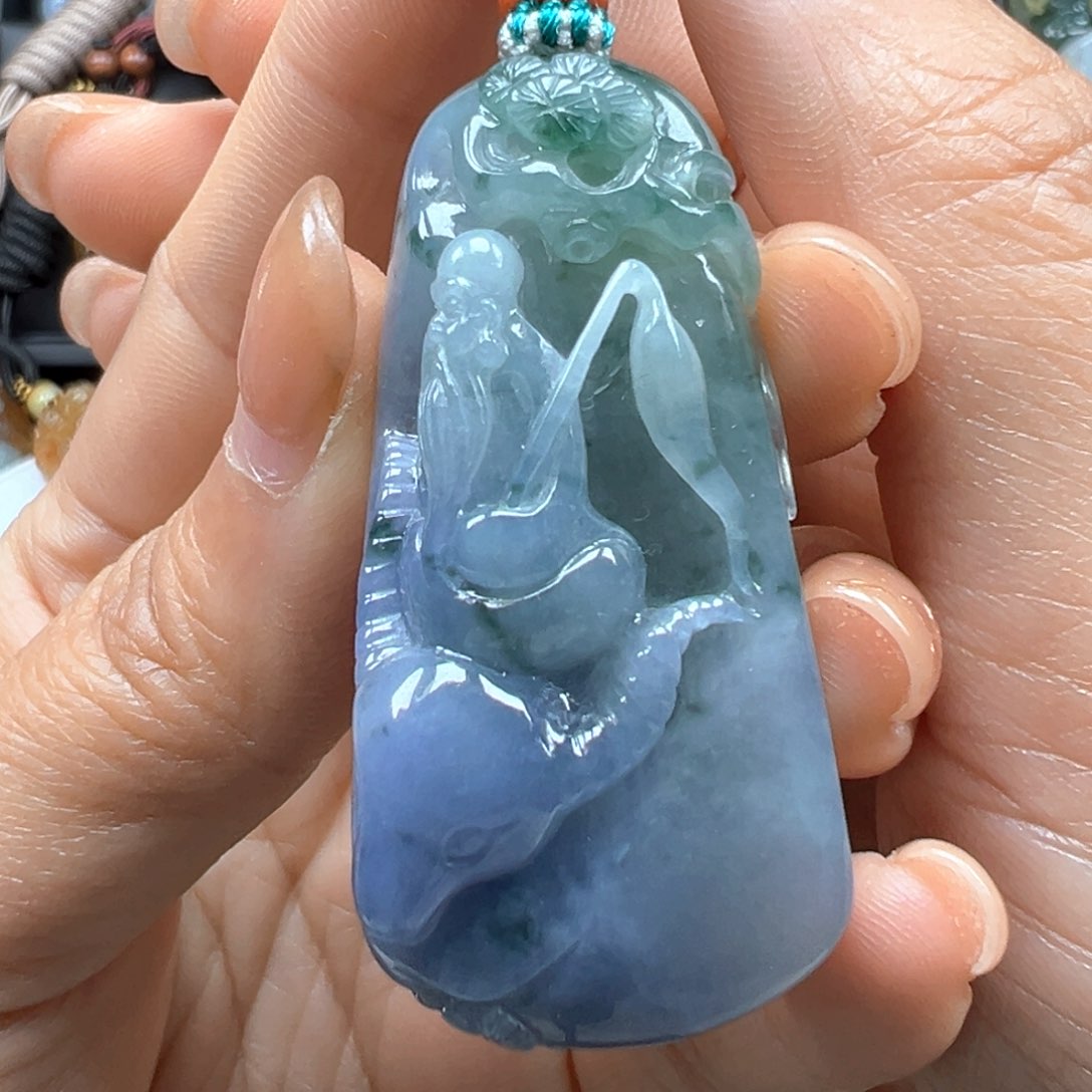 翡翠颈饰未镶嵌老子出关