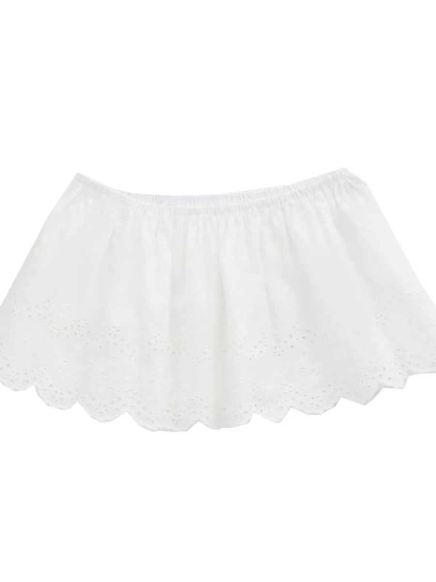 Deleteex高腰短裙半身裙甜美防走光百搭荷叶边打底屁帘