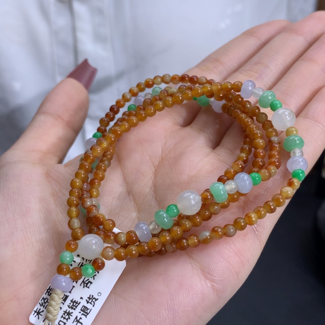 翡翠手链未镶嵌卡3.5冰鸳鸯小米