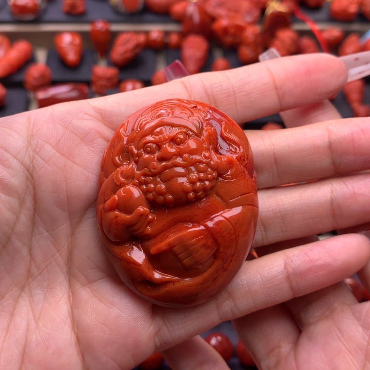 【闪购商品】南红玛瑙钟馗吊坠38✖️50mm未镶嵌