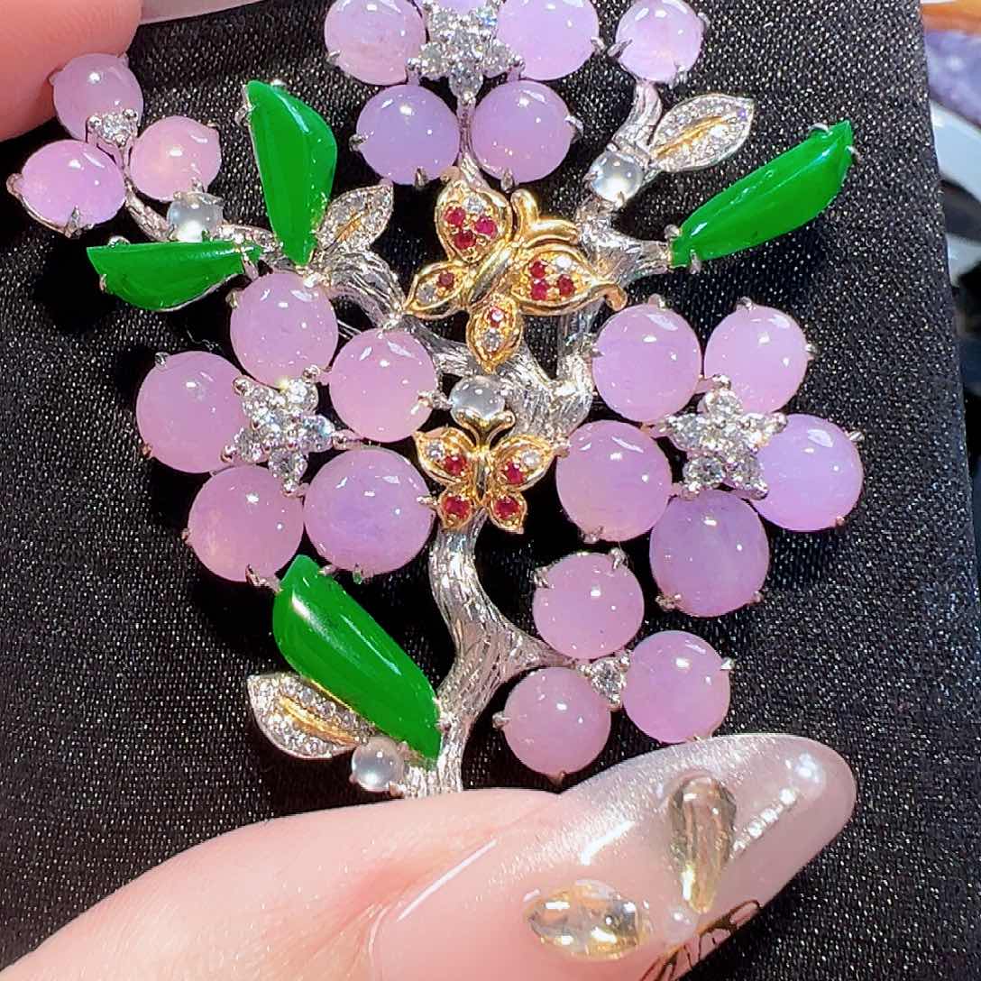 翡翠颈饰18K金镶嵌签收后24小时鉴赏期