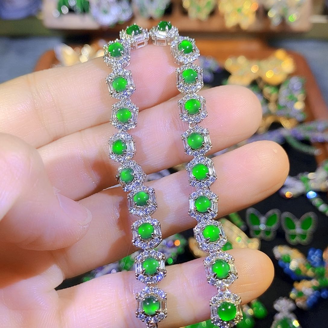 吊坠(不含链)银S925镶嵌翡翠