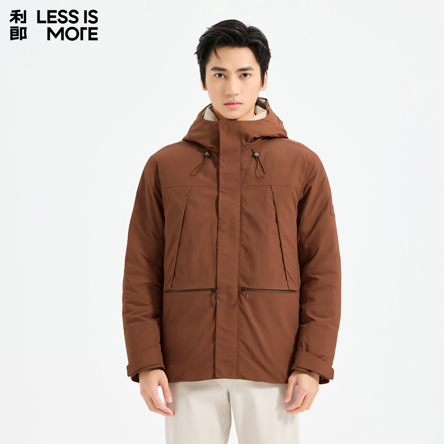 利郎【琥珀流光】25冬季防风连帽保暖运动时尚户外男士中长款羽绒服