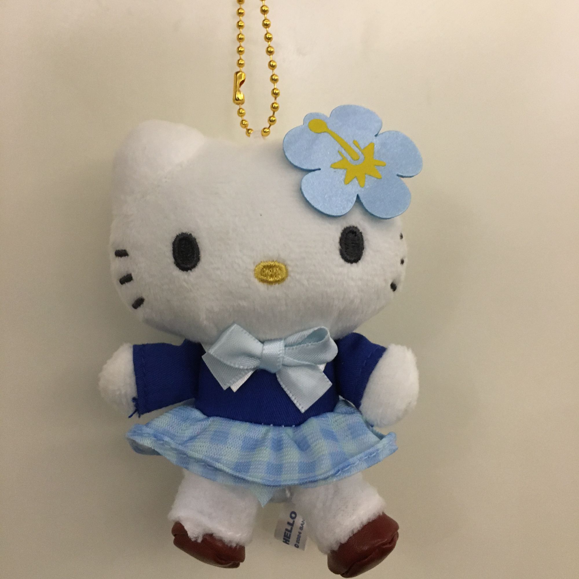 日系蓝色格子校服Kitty包包挂件毛绒玩偶挂件包包挂饰