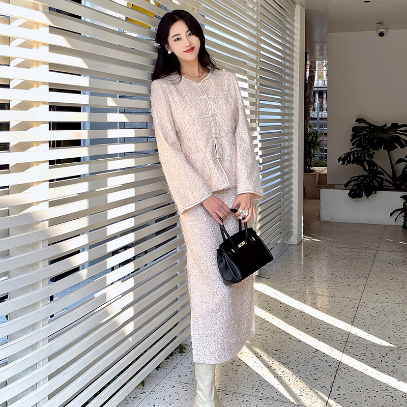 【特惠清仓】四美子云海尘新中式国风珠片流苏旗袍气质时尚新款