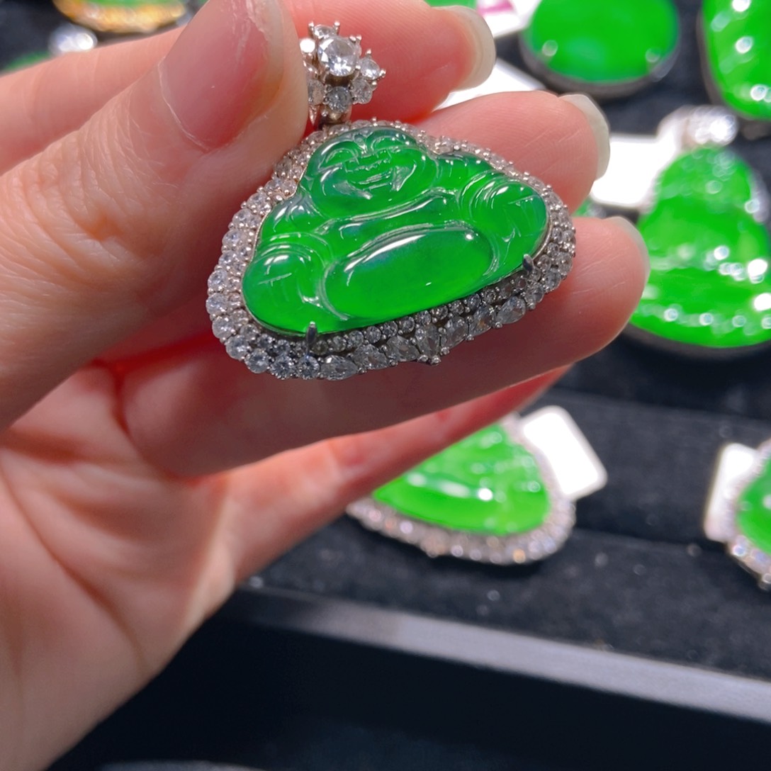 翡翠吊坠(不含链)银S925镶嵌